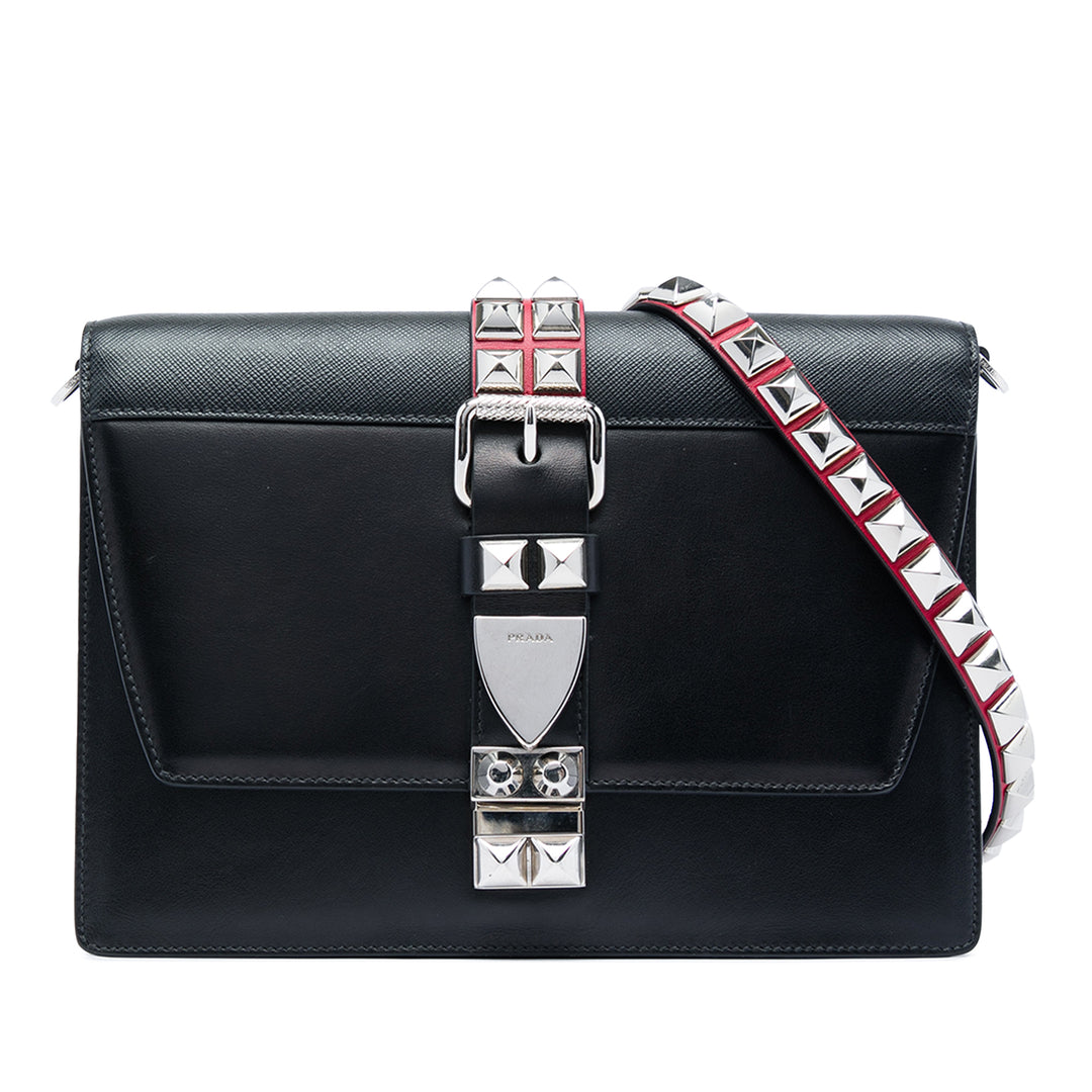 Prada City Veau et clouté Elektra Sac Cuir Saffiano