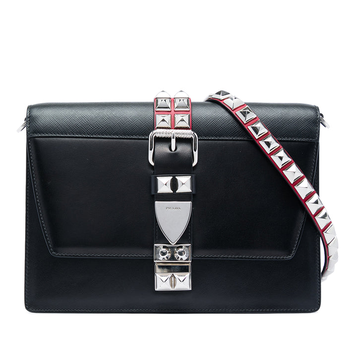 Prada City Veau et clouté Elektra Sac Cuir Saffiano