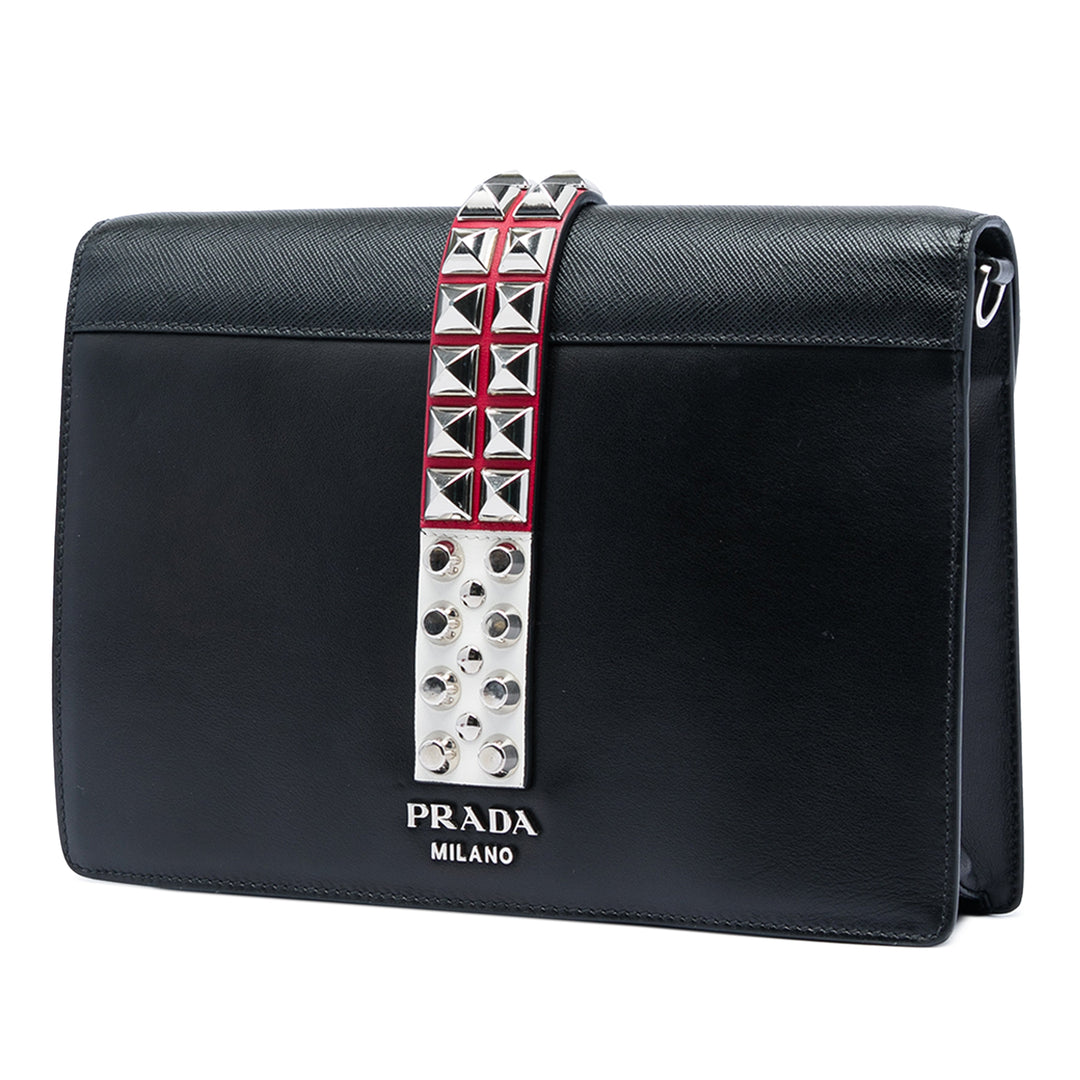 Prada City Veau et clouté Elektra Sac Cuir Saffiano