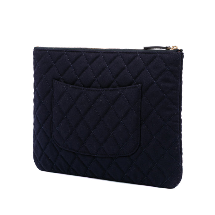Paris Hamburg Medium Quilted Wool Coco Sailor Charms O Case Clutch Blue - Gaby Paris