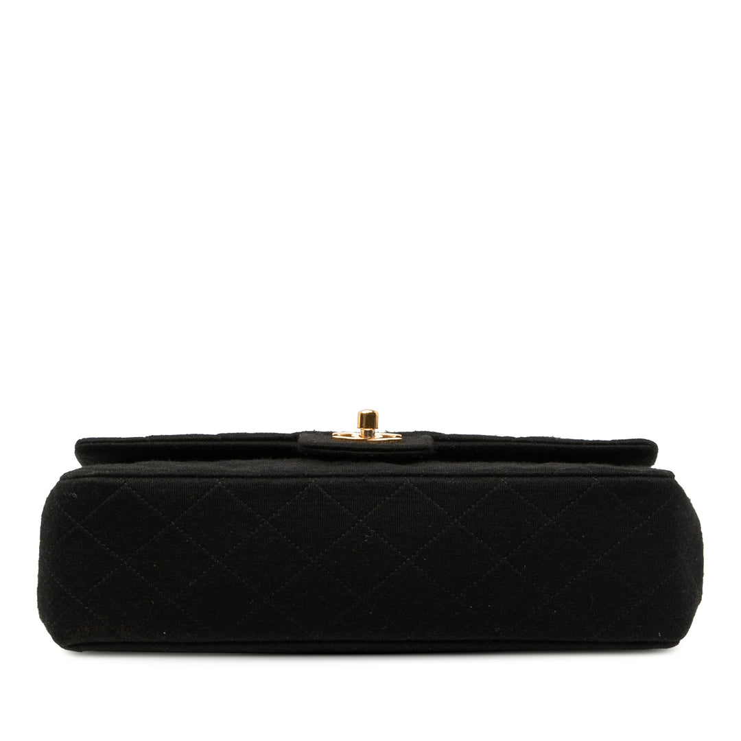 Chanel Medium Classic Jersey Double rabat Noir