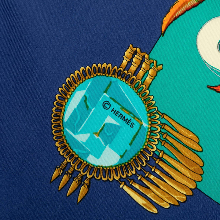Hermès Mexique Foulard Bleu