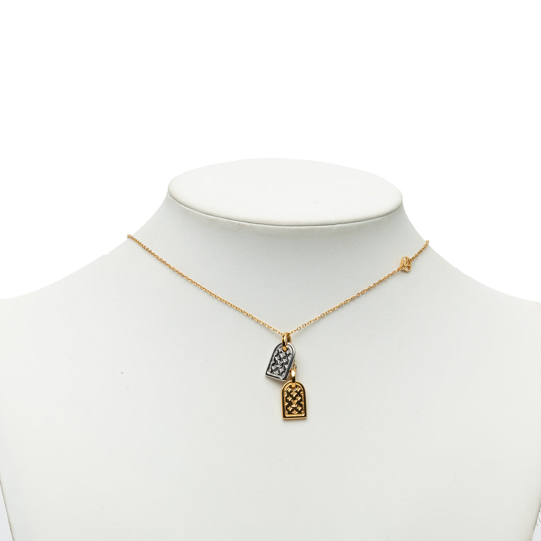 Louis Vuitton plaqué Nanogram Pendant Collier Métal