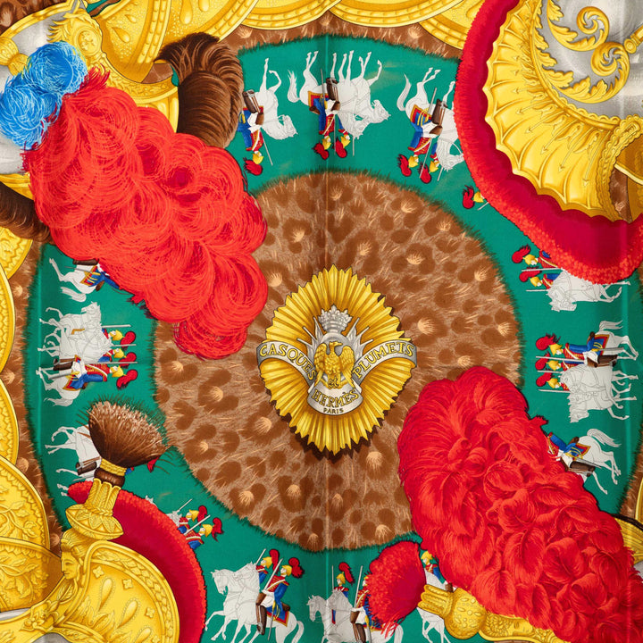 Hermès Casques et Plumets Soie Foulard 90