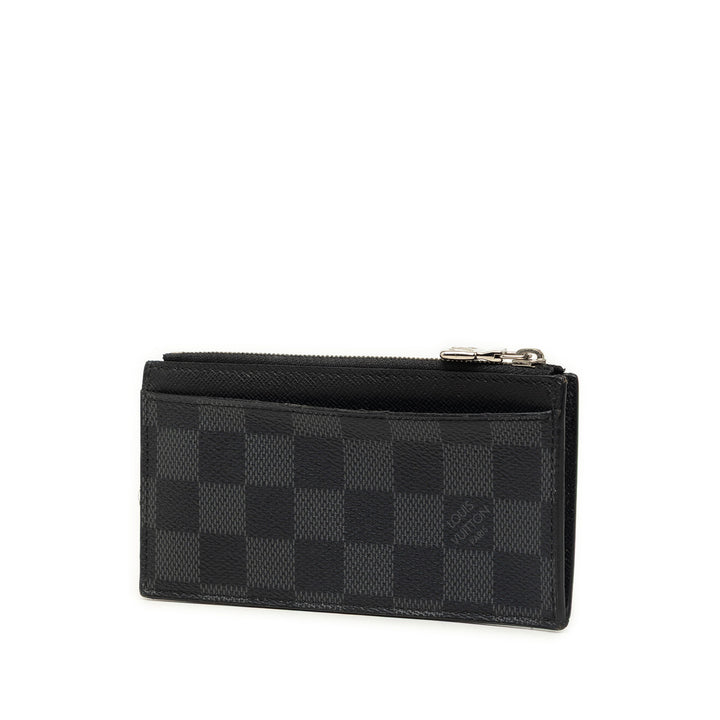 Coin Porte-cartes Damier Graphite Noir