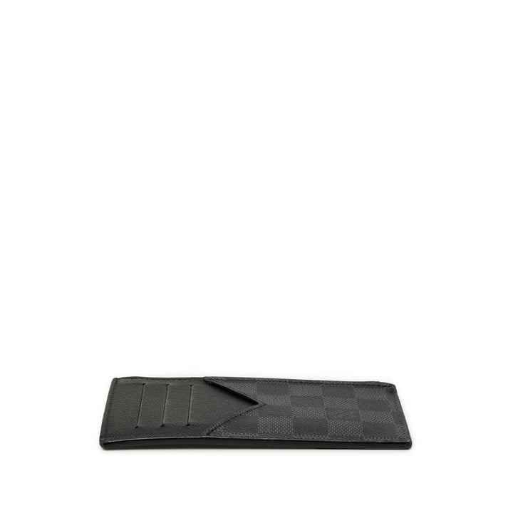 Coin Porte-cartes Damier Graphite Noir