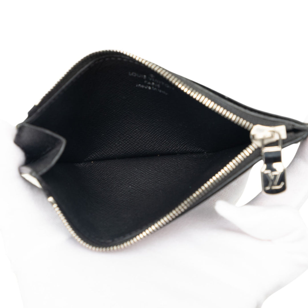 Coin Porte-cartes Damier Graphite Noir