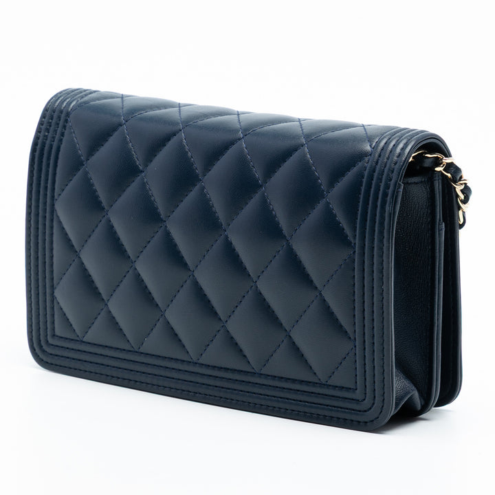 Chanel Matelassé Cuir d’agneau Boy Wallet on Chain