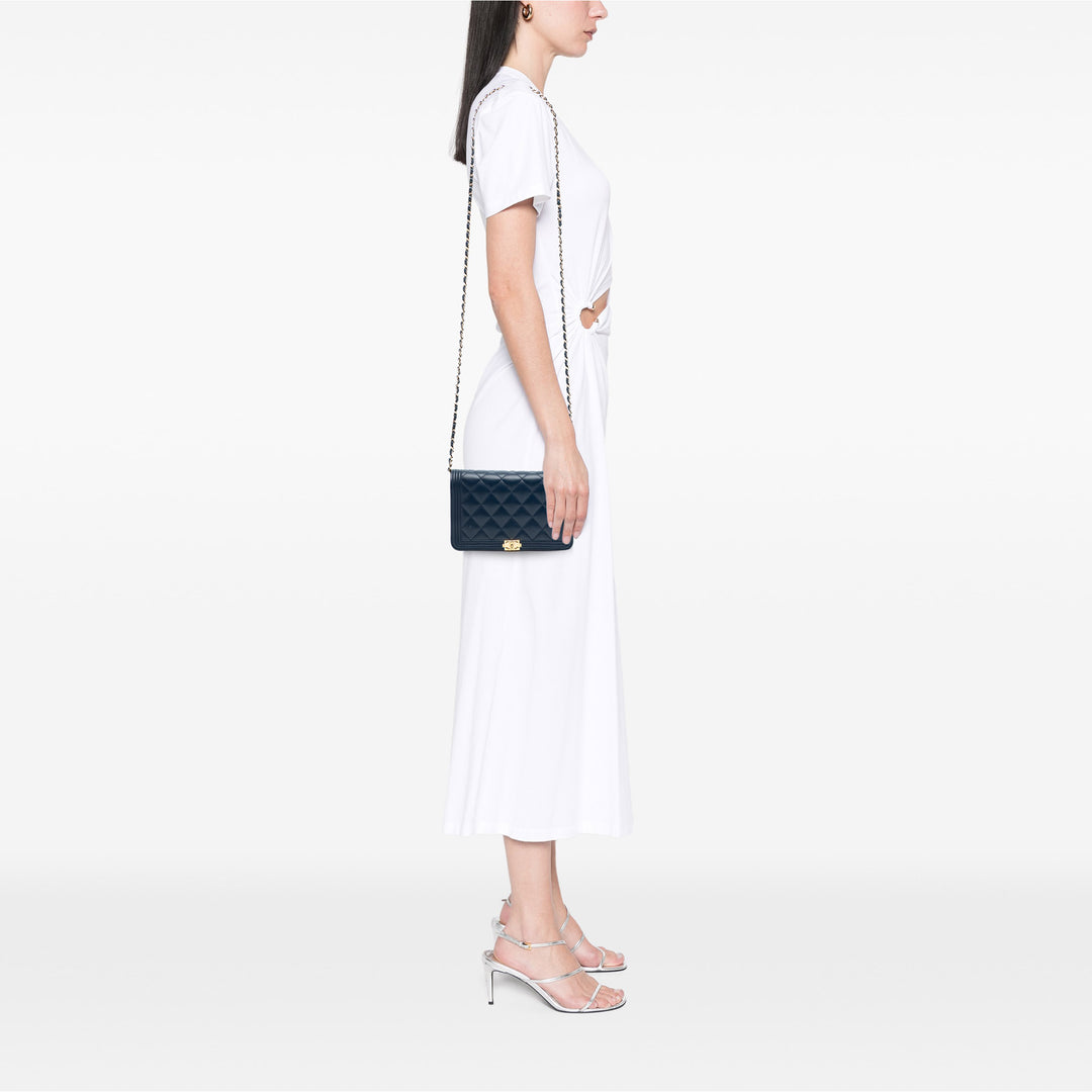 Chanel Matelassé Cuir d’agneau Boy Wallet on Chain