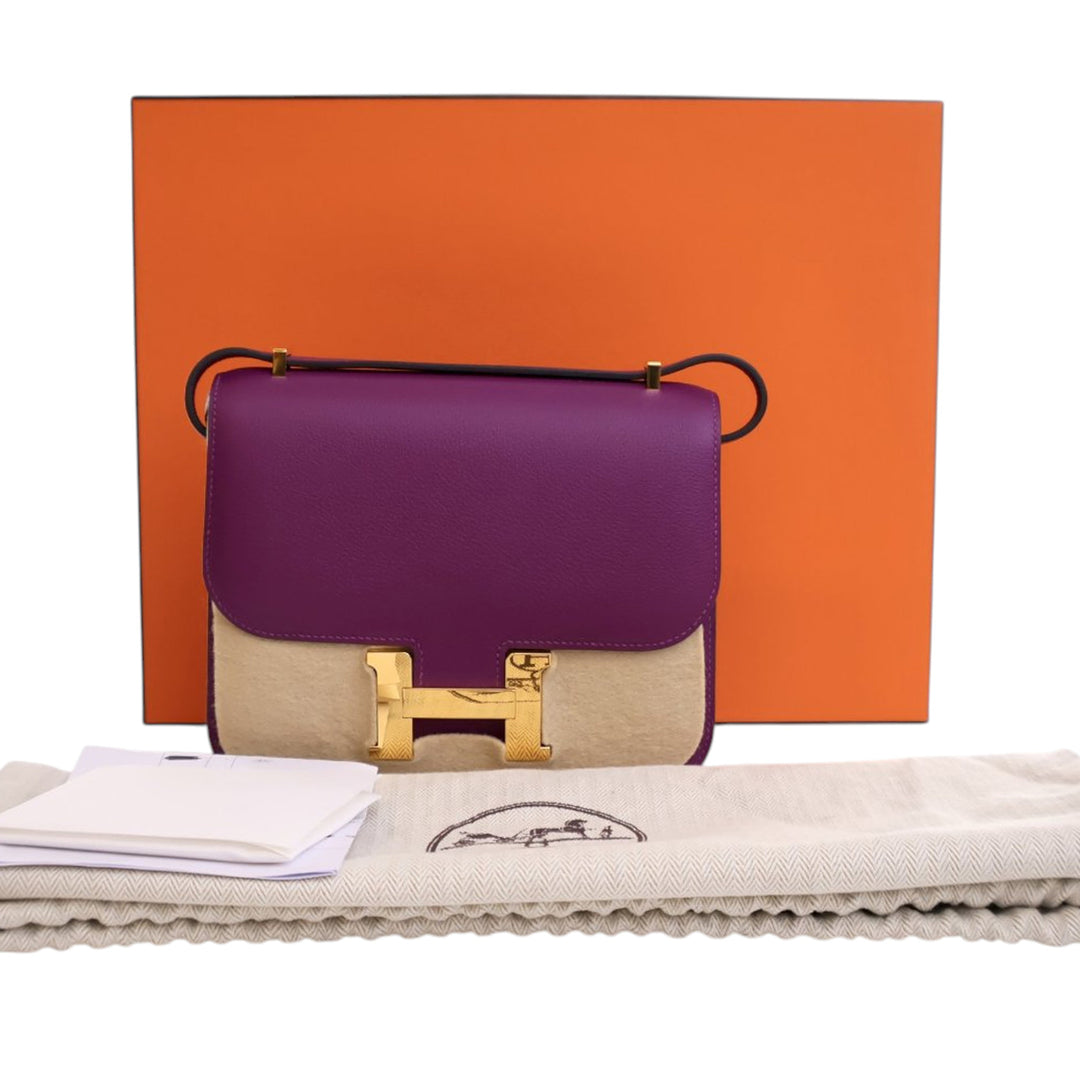 Hermès Mini Evercolor Constance 18 Violet – GABY PARIS Authentique