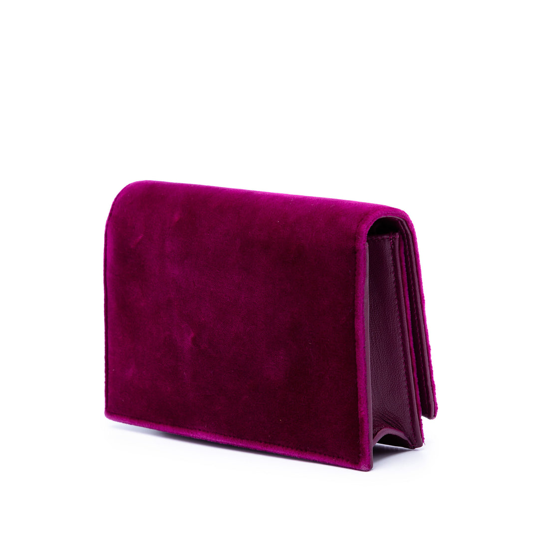 Saint Laurent Small Velours Monogram Kate Pompon Sac porté croisé