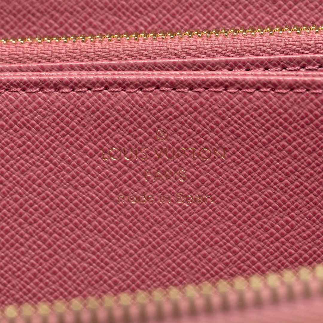 Monogram Denim Jacquard Zippy Wallet Pink - Gaby Paris