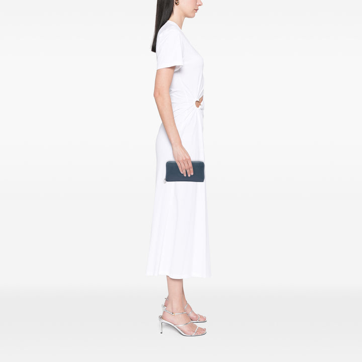 CC Portefeuille long zippé Cuir caviar Bleu