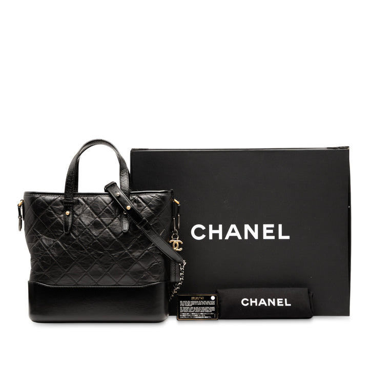 Chanel Medium Quilted Cuir de veau Gabrielle Shopping Sac cartable Noir – GABY PARIS Authentique