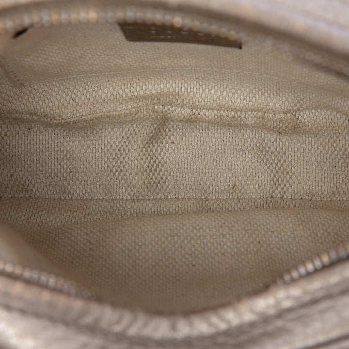 Gucci Mini Metallic Pebbled Cuir de veau Soho Chain Sac porté croisé