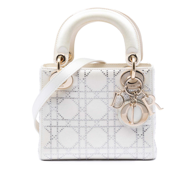 Dior Mini Satin Cannage Cristal Embellished Lady Dior