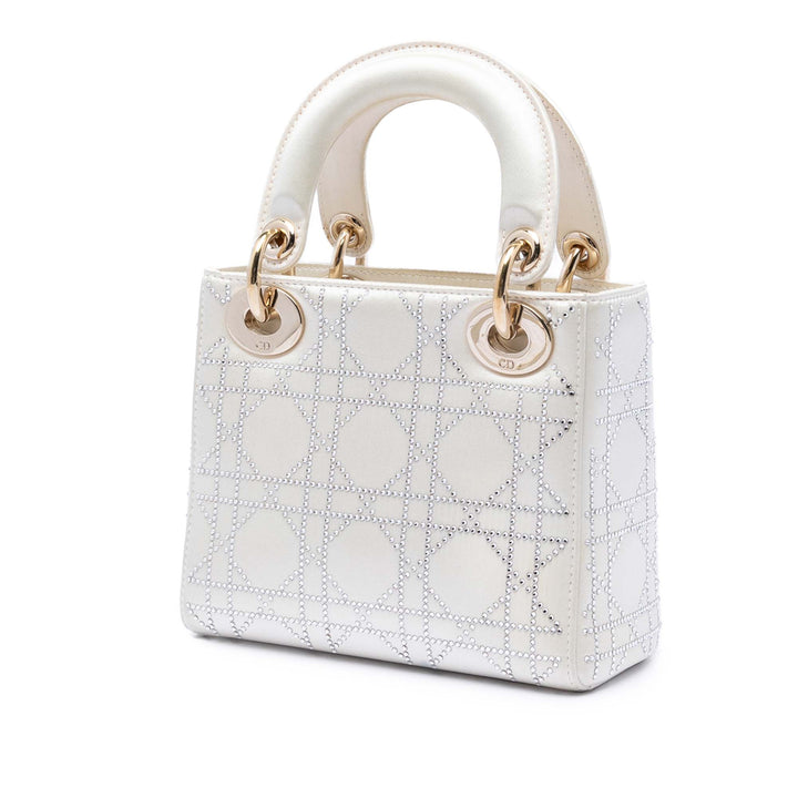 Dior Mini Satin Cannage Cristal Embellished Lady Dior
