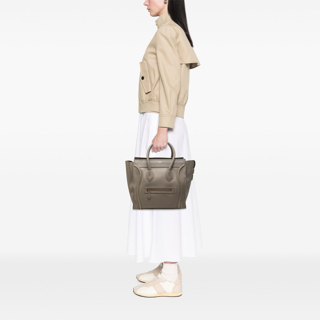 Luggage Cabas Mini Cuir de veau lisse Gris