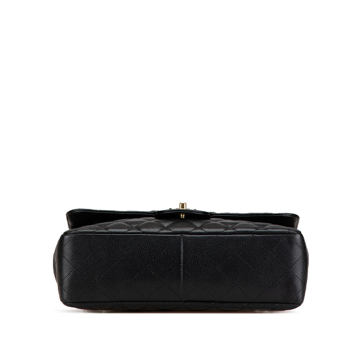 Jumbo Classic Caviar Single Flap Black - Gaby Paris