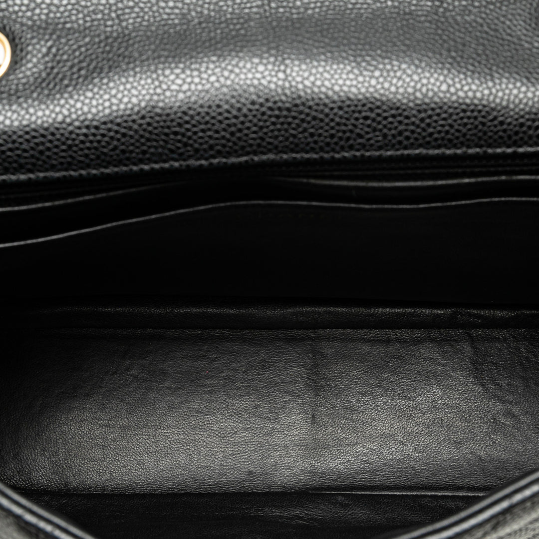 Jumbo Classic Caviar Single Flap Black - Gaby Paris