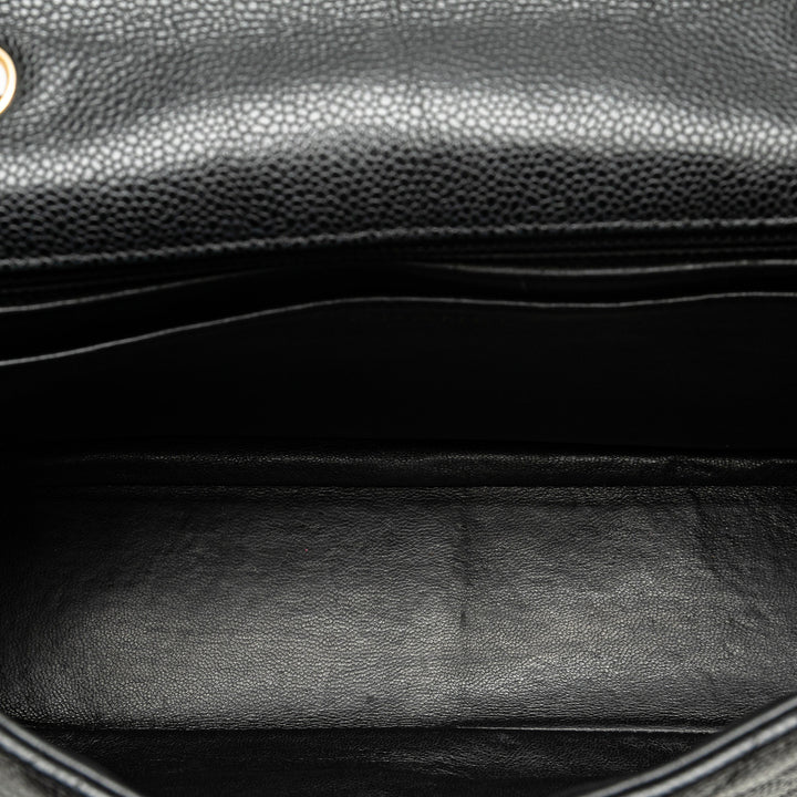 Jumbo Classic Caviar Single Flap Black - Gaby Paris