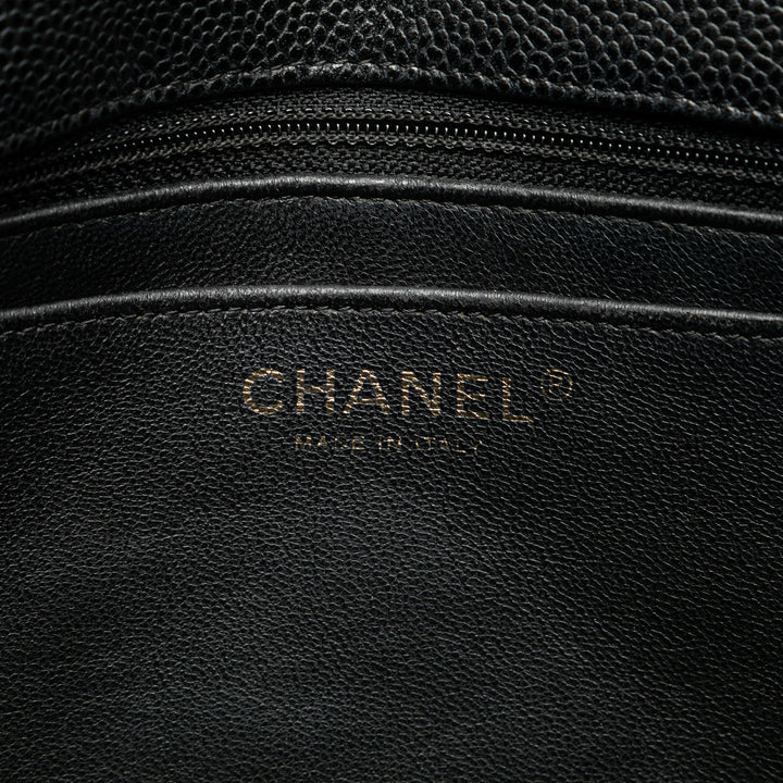 Jumbo Classic Caviar Single Flap Black - Gaby Paris