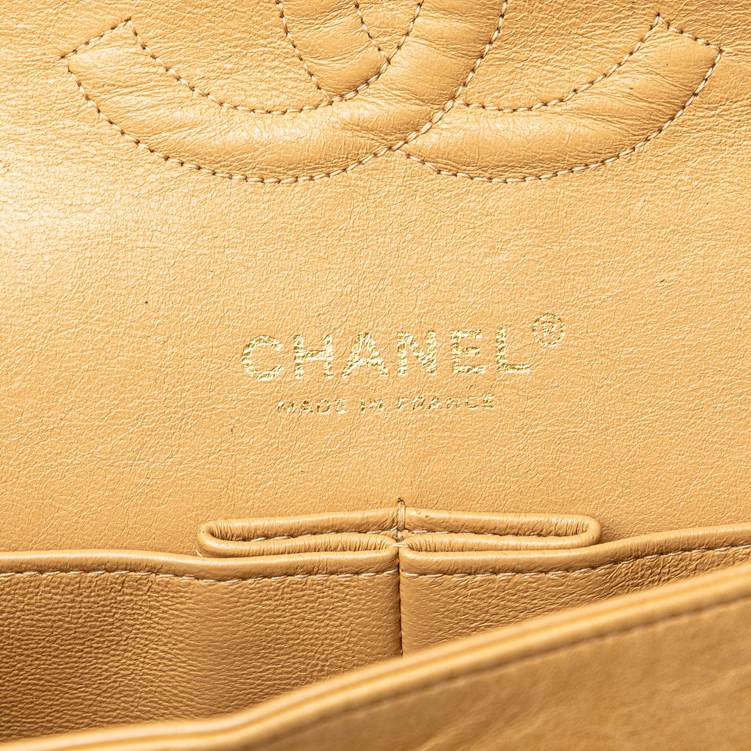 Medium Classic Lambskin Double Flap Brown - Gaby Paris