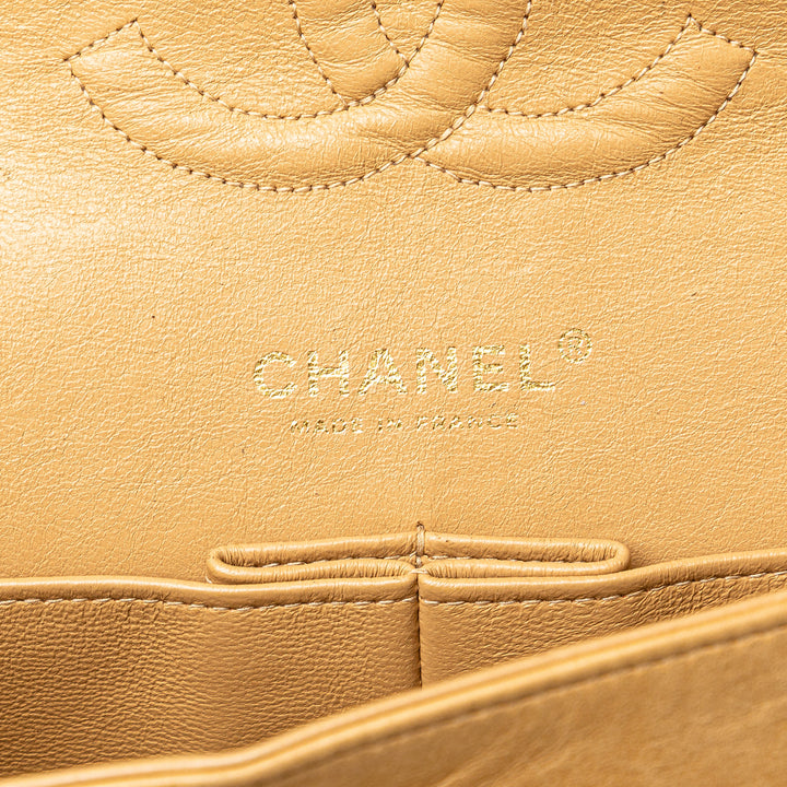 Medium Classic Lambskin Double Flap Brown - Gaby Paris