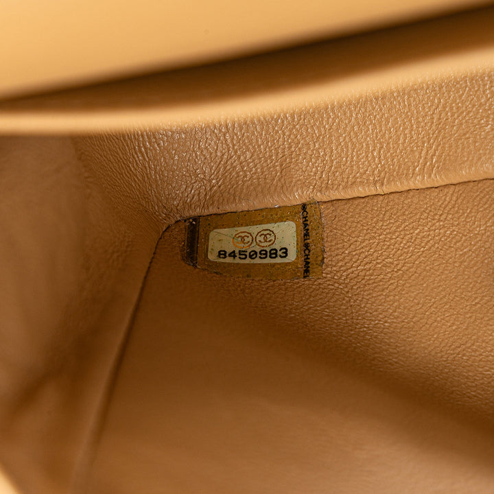 Medium Classic Lambskin Double Flap Brown - Gaby Paris