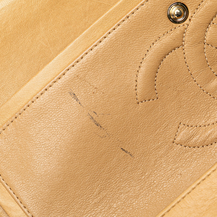Medium Classic Lambskin Double Flap Brown - Gaby Paris