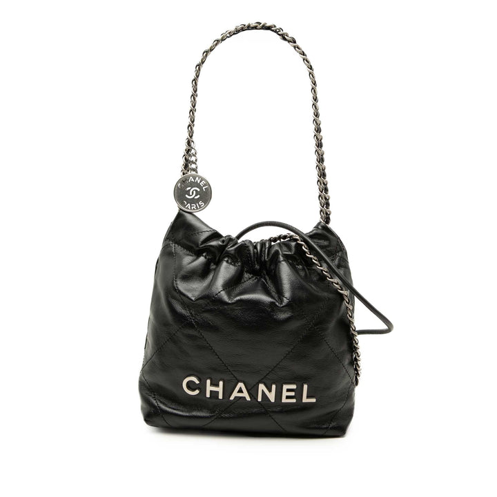 brillant 22 Sac Mini Cuir de veau Noir