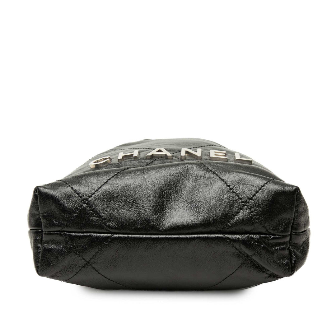 brillant 22 Sac Mini Cuir de veau Noir
