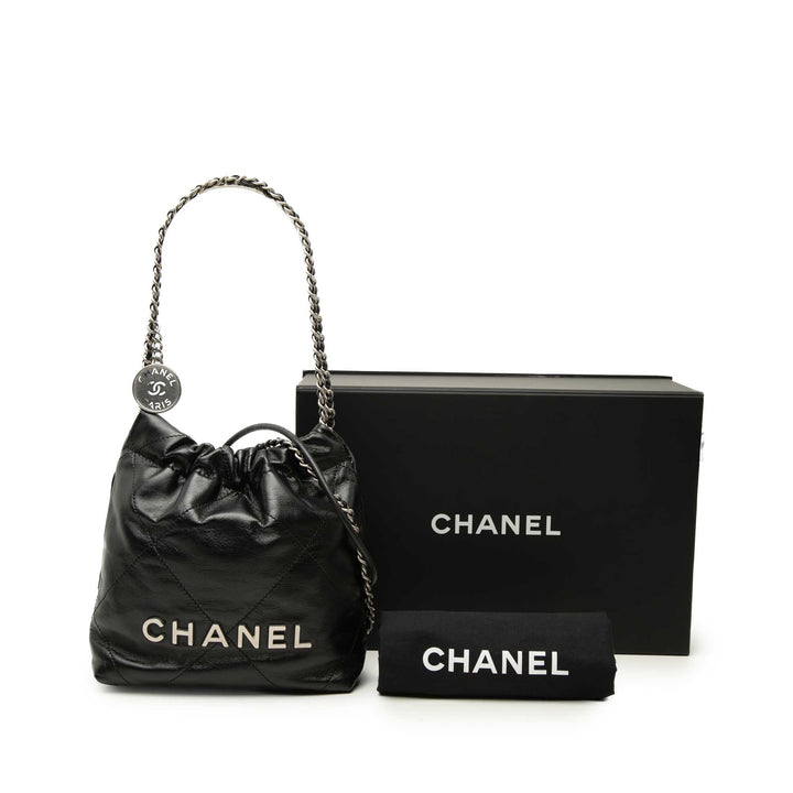 brillant 22 Sac Mini Cuir de veau Noir