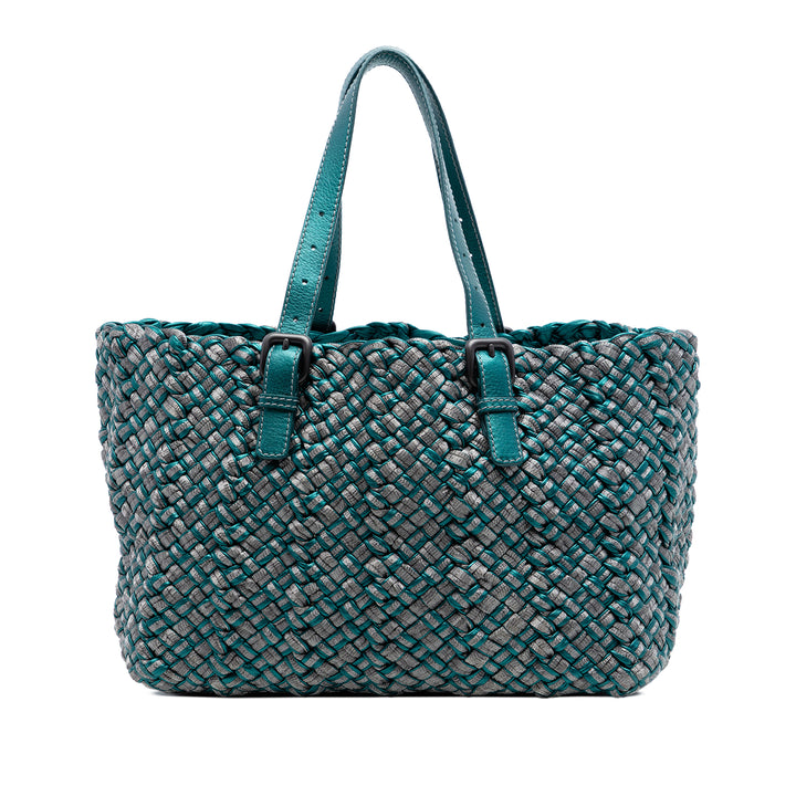 Bottega Veneta Métallisé Intrecciato Cesta Cabas Moyen Cuir nappa