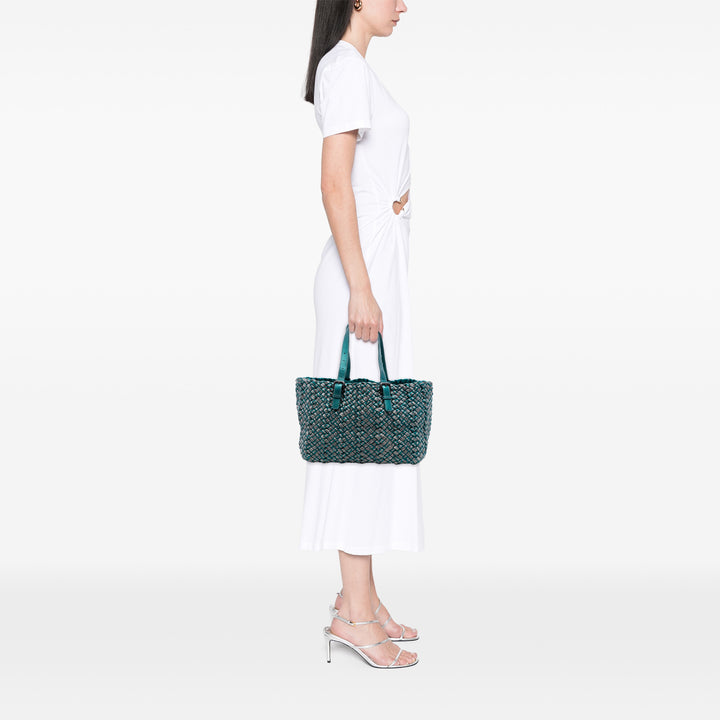 Bottega Veneta Métallisé Intrecciato Cesta Cabas Moyen Cuir nappa