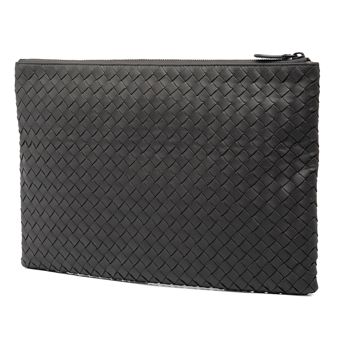 Intrecciato Zippé Pochette nappa Gris