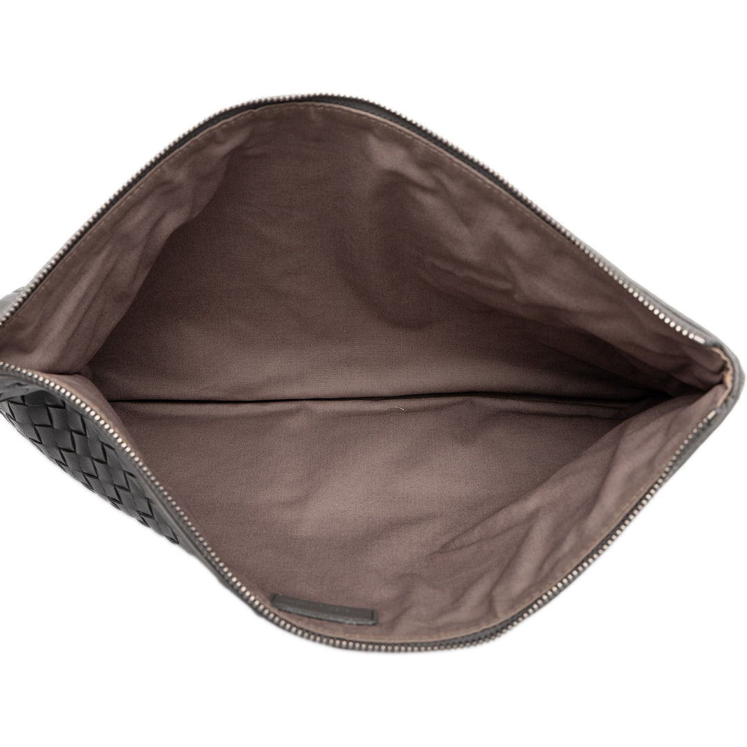 Intrecciato Zippé Pochette nappa Gris