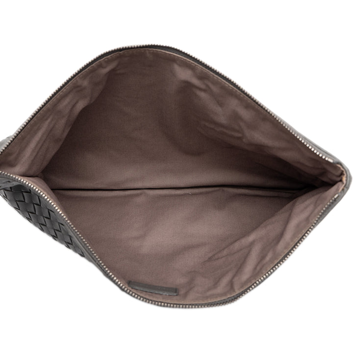 Intrecciato Zippé Pochette nappa Gris