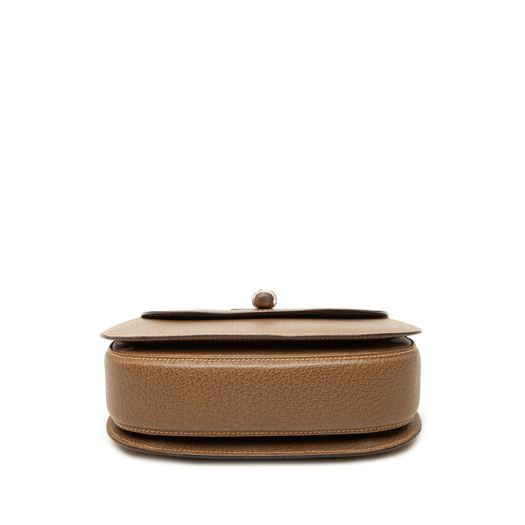 Gucci Sac à main grainé Bamboo Night Petit Cuir de veau grainé Marron – vue 3 – GABY PARIS