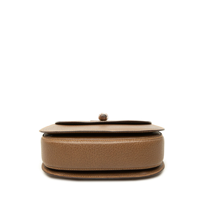 Gucci Sac à main grainé Bamboo Night Petit Cuir de veau grainé Marron – vue 3 – GABY PARIS
