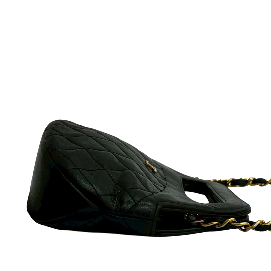 Chanel Sac à main CC Matelassé Rond structuré Cuir d'agneau Noir – vue 5 – GABY PARIS