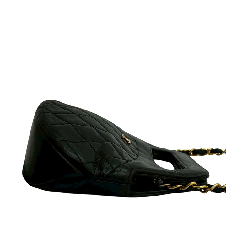 Chanel Sac à main CC Matelassé Rond structuré Cuir d'agneau Noir – vue 5 – GABY PARIS