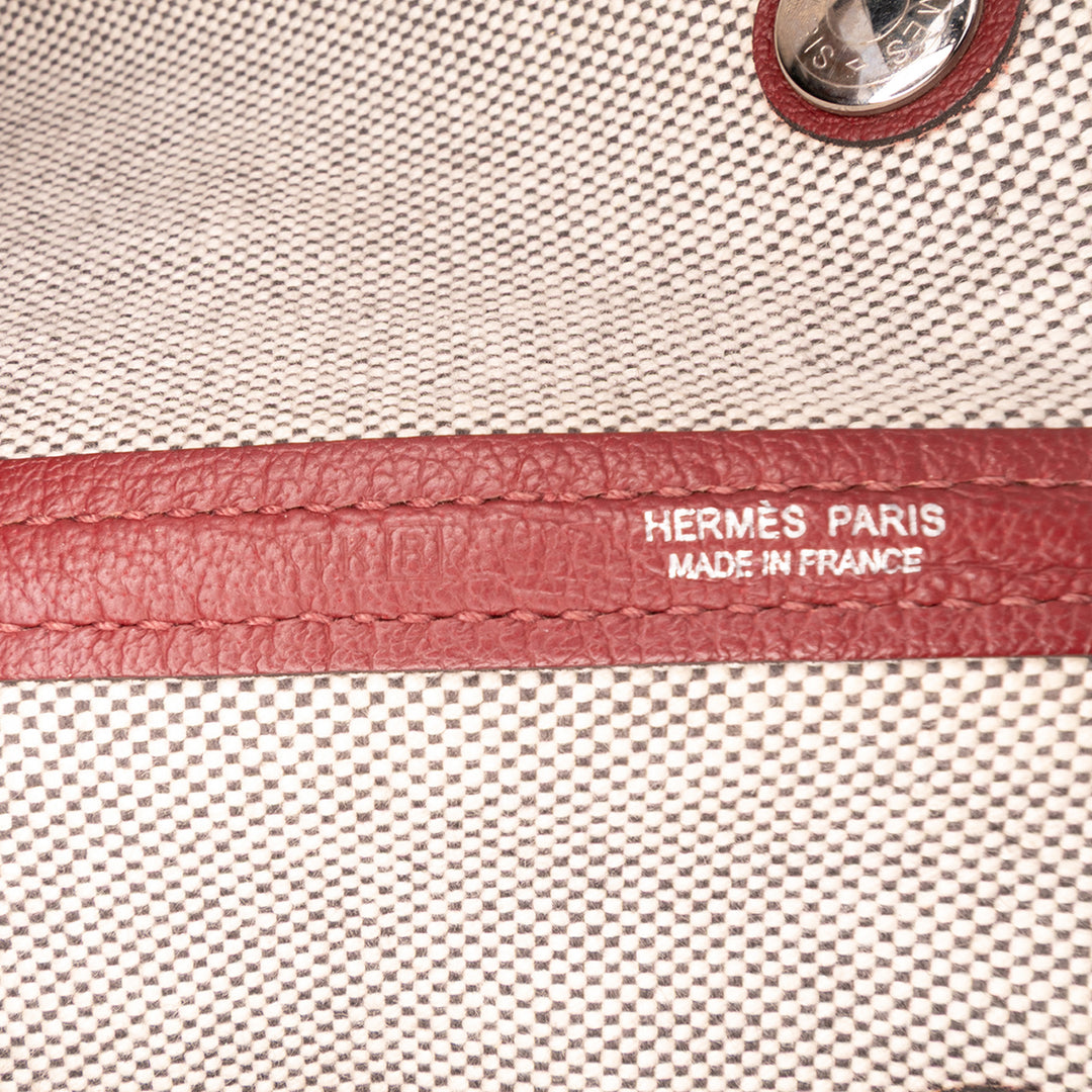 Hermès Toile and Negonda Garden Party 36 Marron