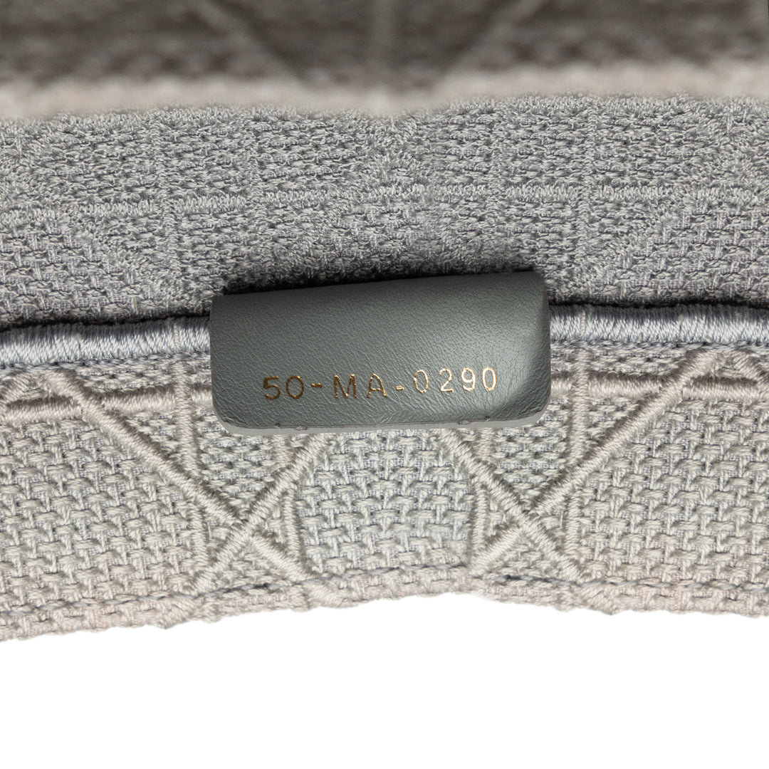 Dior Medium Cannage Embroidered Book Cabas Gris