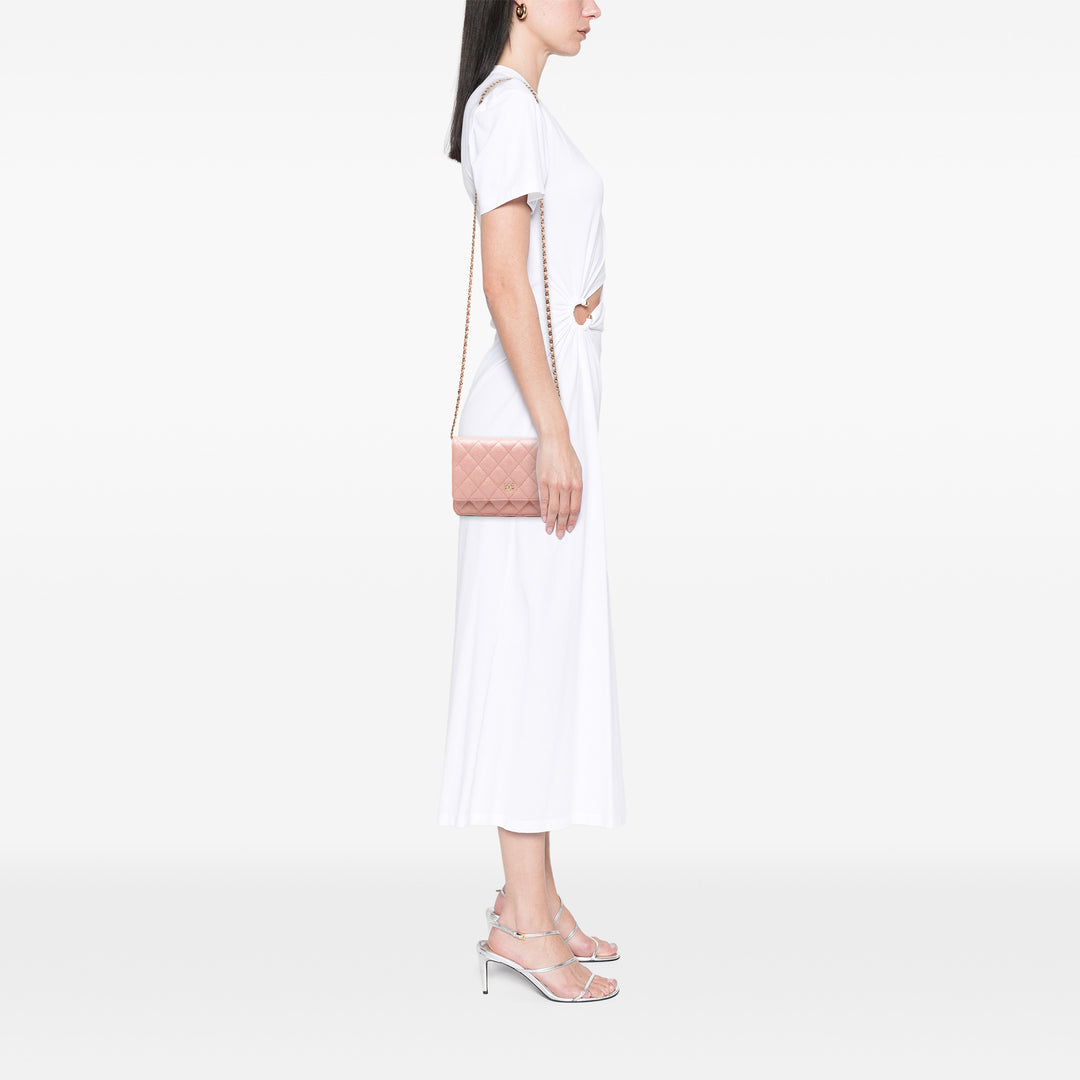 CC Matelassé Irisé Wallet on Chain Cuir caviar Rose