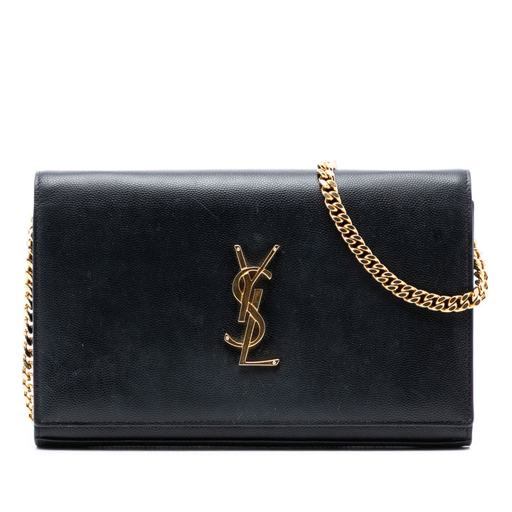 Saint Laurent Medium Grain De Poudre Monogram Kate Sac porté croisé – GABY PARIS Authentique