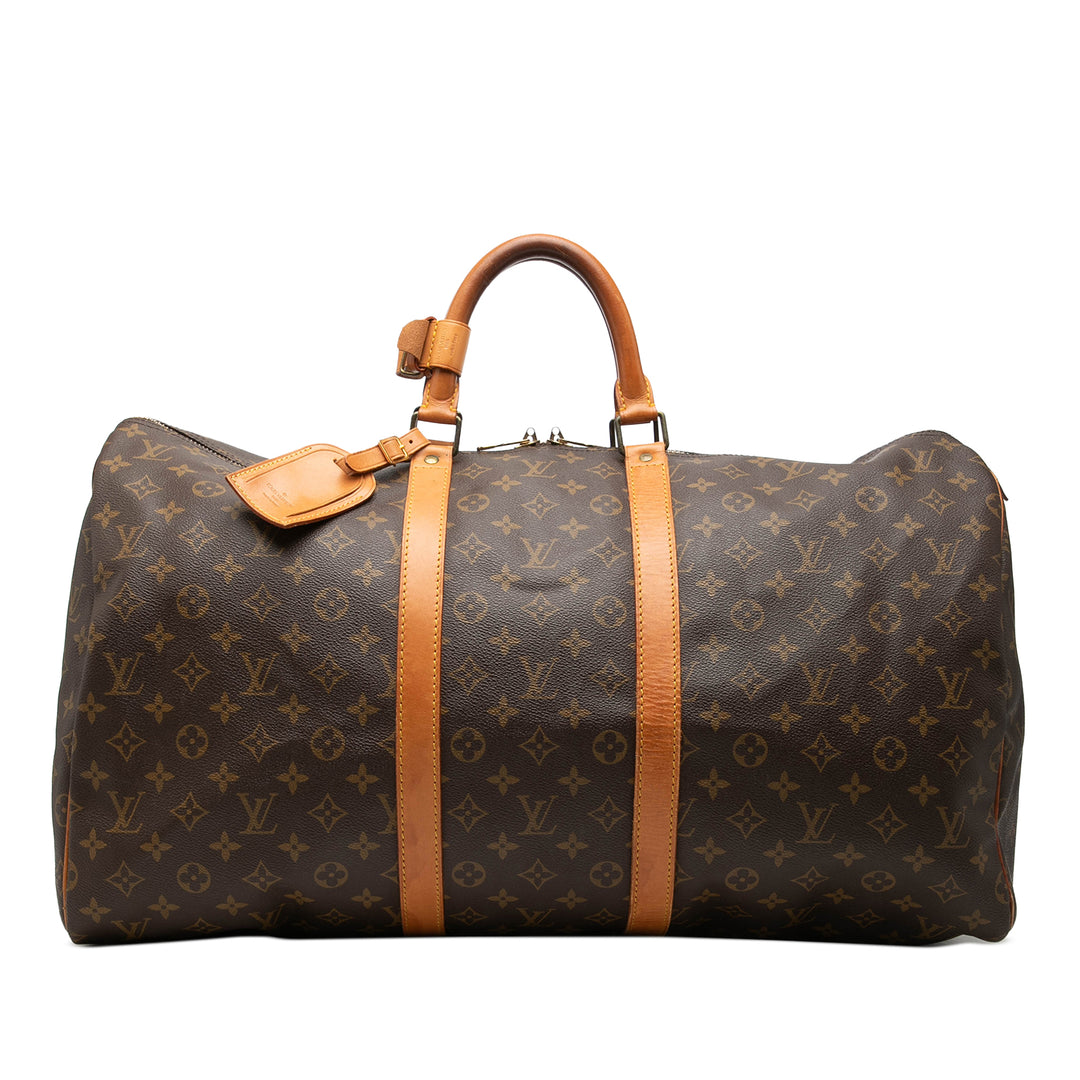 Louis Vuitton Sac de voyage Keepall 55 Monogram Marron – vue principale – GABY PARIS