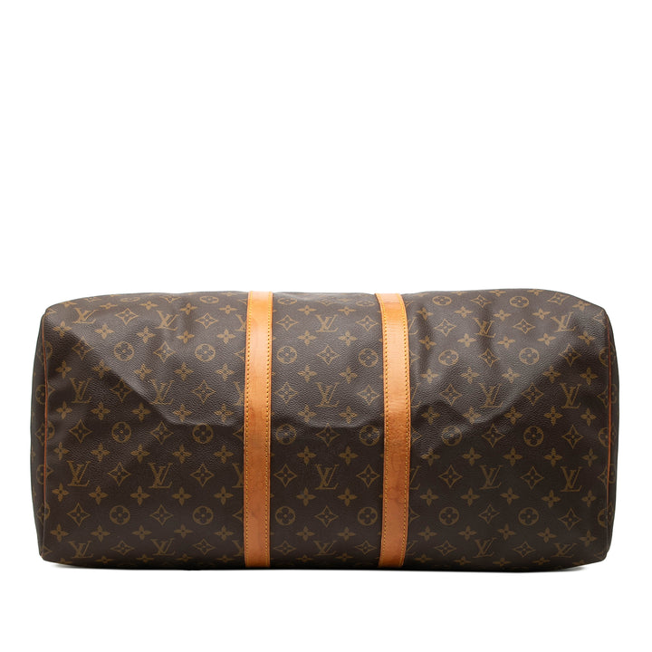 Louis Vuitton Sac de voyage Keepall 55 Monogram Marron – vue 3 – GABY PARIS