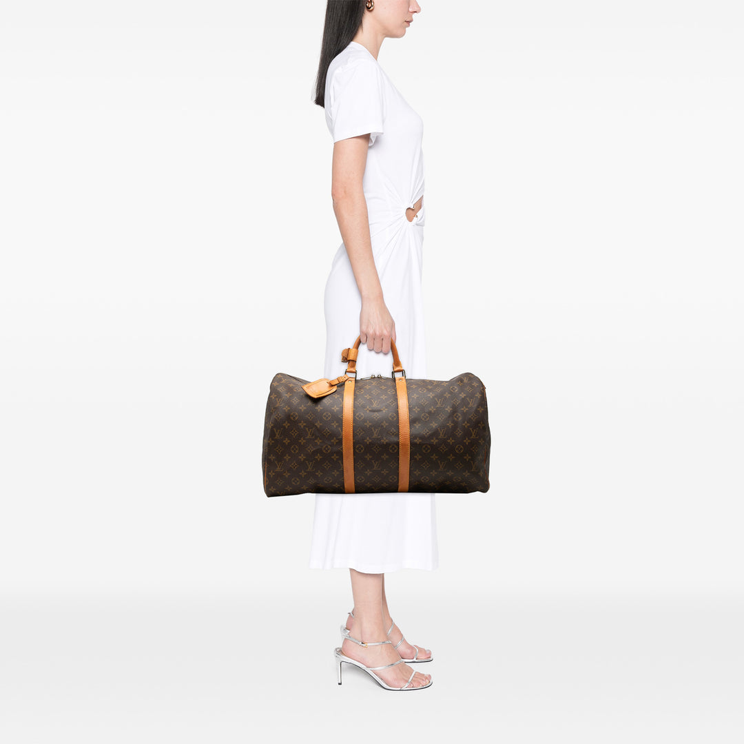 Louis Vuitton Sac de voyage Keepall 55 Monogram Marron – vue 7 – GABY PARIS