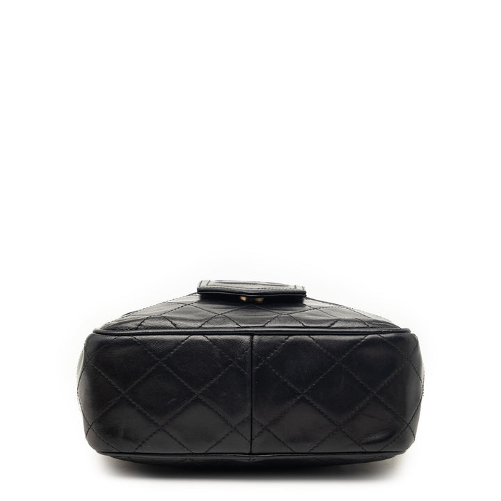 Chanel CC Matelassé Cuir d’agneau Pompon Sac caméra